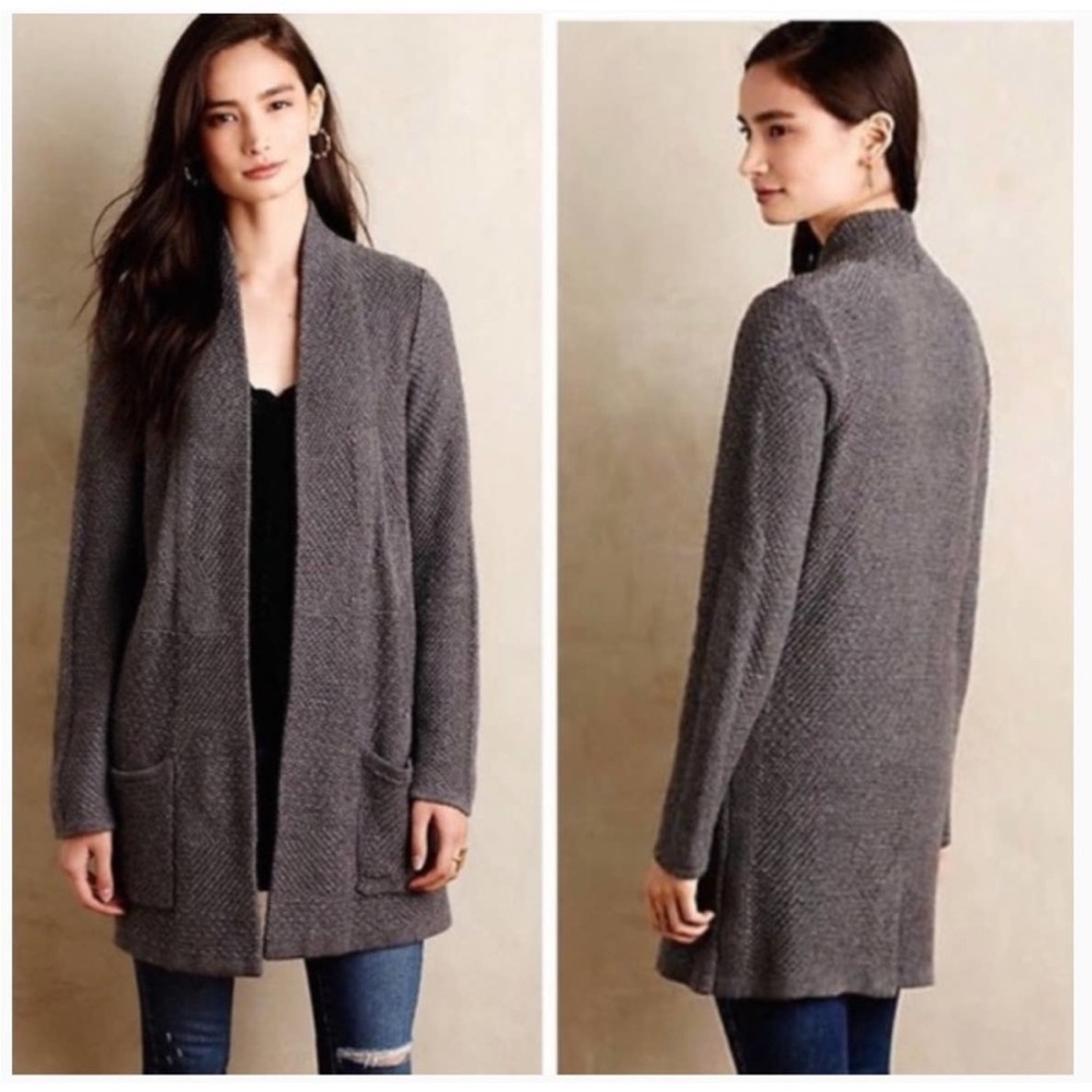 Anthropologie Angel of The North ‘Vielle’ Open Front Textured Cardigan Sweater